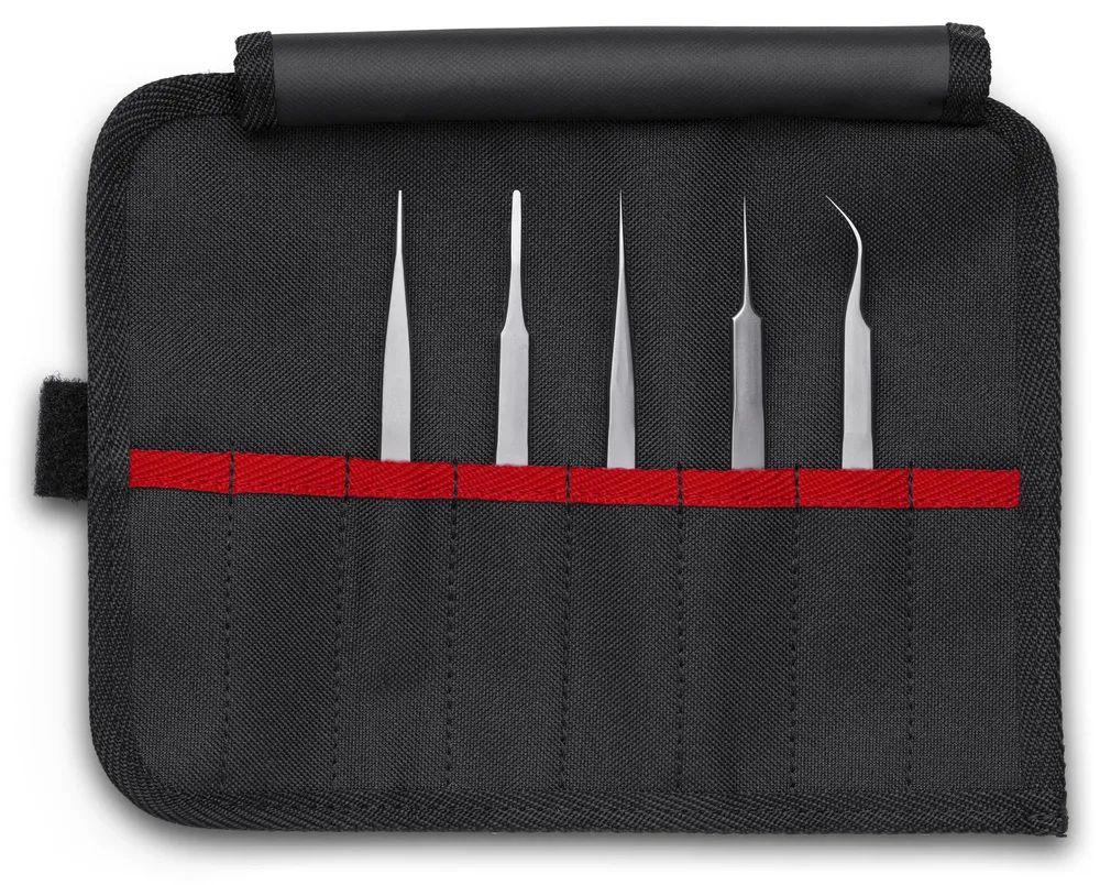 KNIPEX 92 00 02 Präzisionspinzetten-Set 5-teilig 90 mm