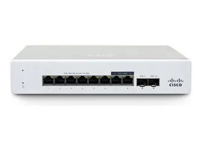 Cisco Meraki MS130-8X - Switch - managed - 6 x 10/100/1000Base-T + 2 x 2.5GBase-T + 2 x 10Gb Ethernet SFP+ - Desktop, wandmontierbar - PoE++ (120 W)