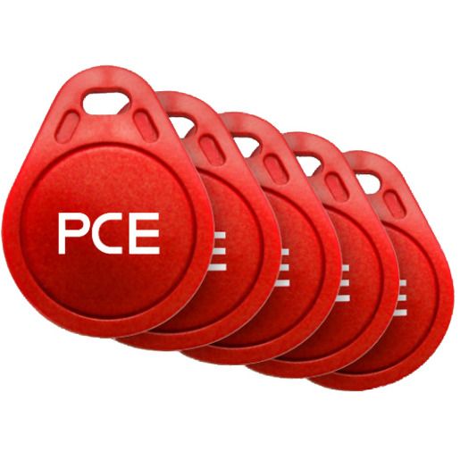 PCE RFID 5X Pack MIT PCE LOGO / PCE 107956 SCHLÜSSELANH 107956