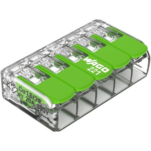 Wago 5-LEITERKLEMME 5X0,14-4MM *F* / WAGO 221-425 GREEN RANGE 221-425