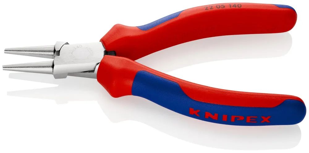 KNIPEX Rundzange mit Mehrkomponenten-Hüllen verchromt 140 mm