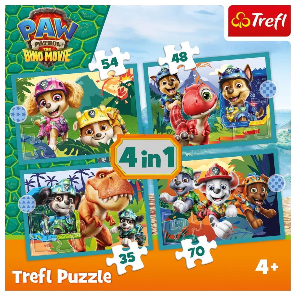 Trefl S.A. PAW Dino 4in1 Puzzle 35/48/54/70 Teile