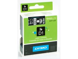 Dymo D1 - Selbstklebend - Weiß auf Schwarz - Rolle (1,9 cm x 7 m)