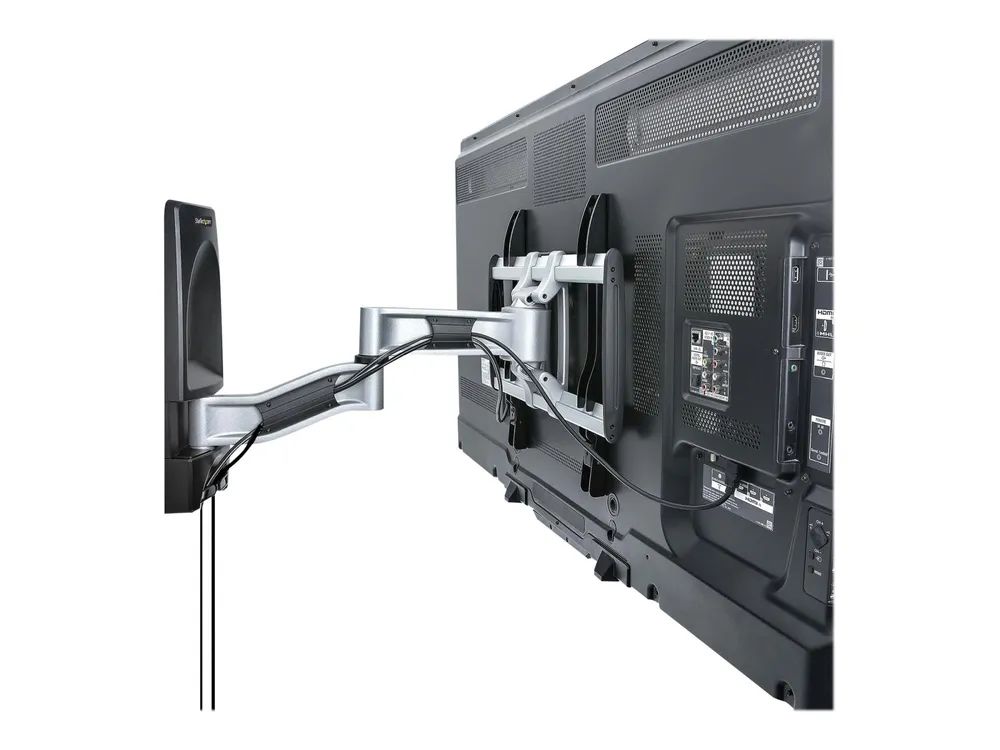 StarTech.com Articulating TV Wall Mount, VESA Wall Mount Supports 65 inch/99lb/Flat/Curved TVs, Retractable Low Profile Wall Mount TV Bracket, Adjustable Corner TV Wall Mount, Swivel/Rotation/Tilt (TV-WALL-MOUNT-65FS)
