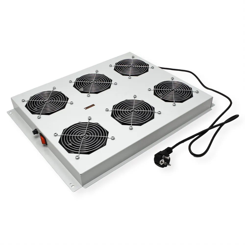 ROLINE 19-Zoll Dachlüftereinheit 6 Lüfter, ON/OFF für Serverschrank der PRO Serie grau