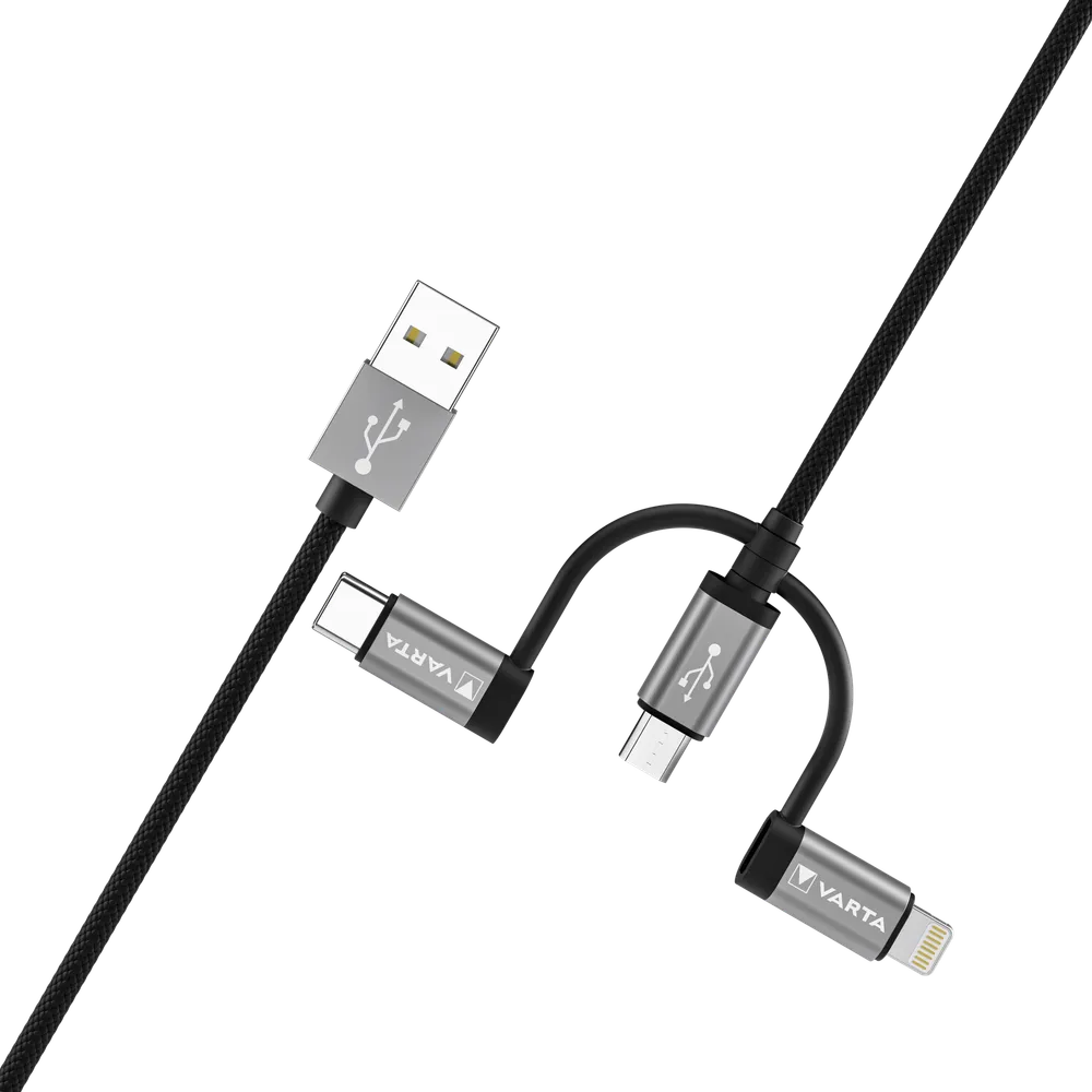 VARTA 3in1 Cable USB A-Light/Micro/TypeC