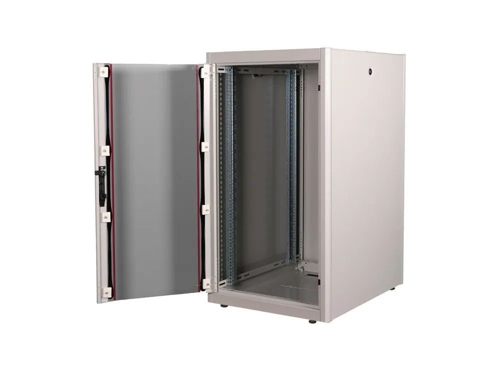 ROLINE Basic - Schrank Netzwerkschrank - Glas Tür, 600x800 BxT - RAL 7035, Hellgrau - 22U - 48.3 cm (19")