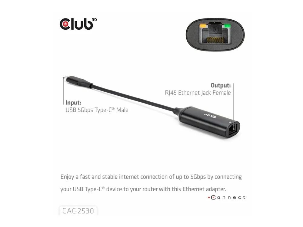 Club 3D Netzwerkadapter - USB-C - 100M/1G/2.5G/5