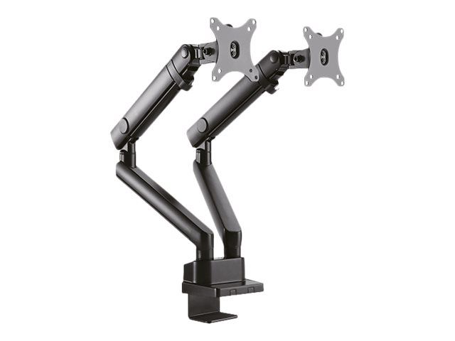 ICY BOX IB-MS314-T - Befestigungskit - einstellbarer Doppelarm - für 2 Monitore - Kunststoff, Stahl, Aluminiumlegierung - Schwarz - Bildschirmgröße: bis zu 81,3 cm (bis zu 32 Zoll)