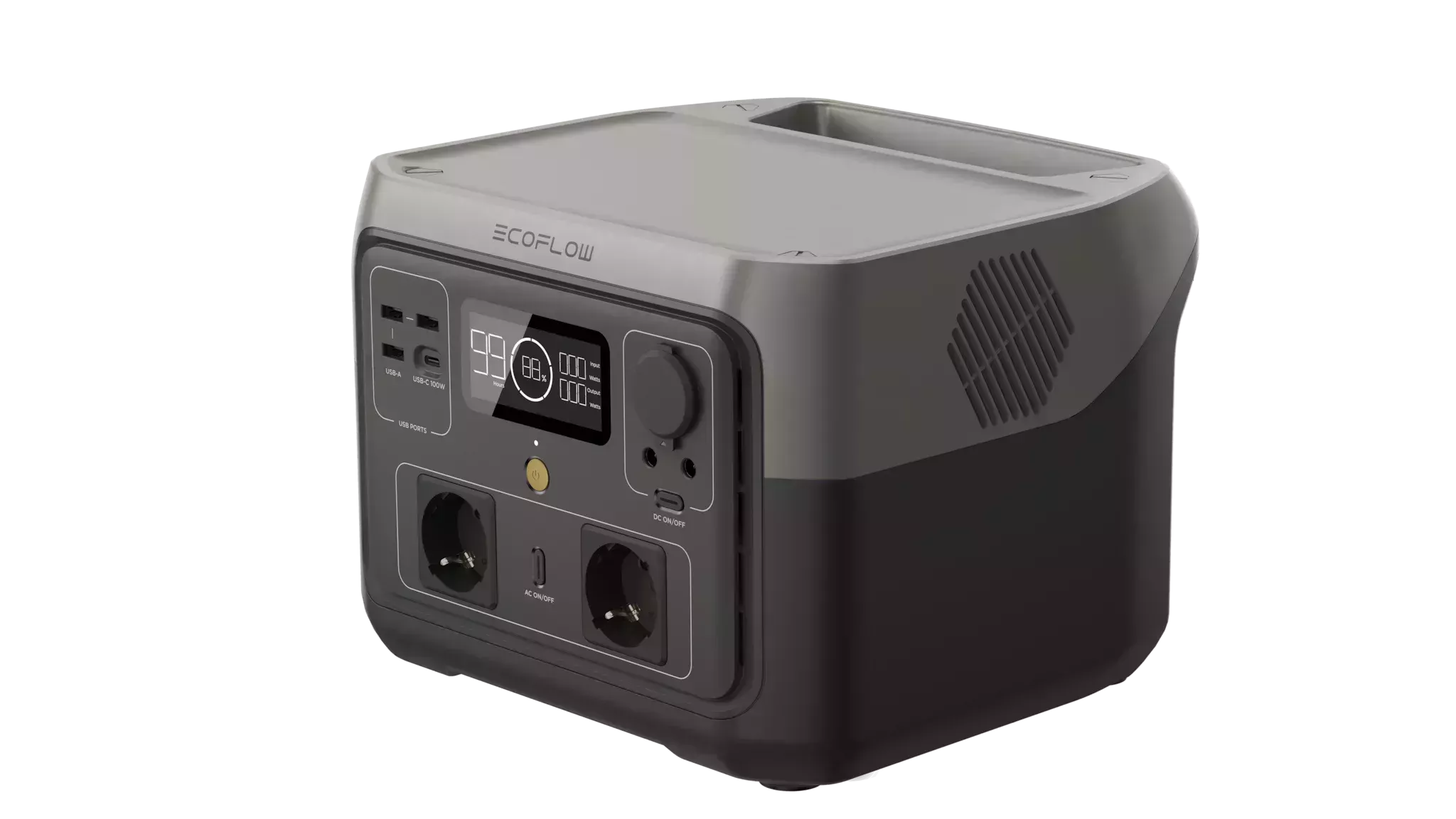Ecoflow RIVER 2 Max - Tragbares kraftwerk - AC 220-240/ DC 11-50/12/24 V