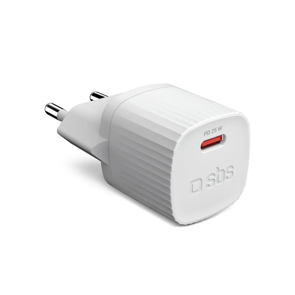 SBS Netzlader, 1x USB-C PD, 25W - GRS Material, weiss