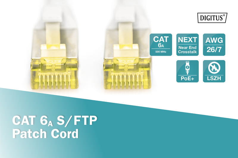 DIGITUS CAT 6A S/FTP Patchkabel, 1m, Grau | Grau | 1m | 656593530 | Stromversorgungskabel