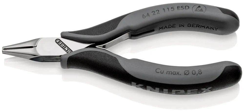 KNIPEX Elektronik-Vornschneider ESD mit Mehrkomponenten-Hüllen 115 mm