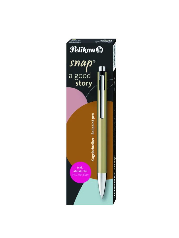 Pelikan Kugelschreiber Snap® Metallic K10, 1 ST im Metall-Etui, Gold