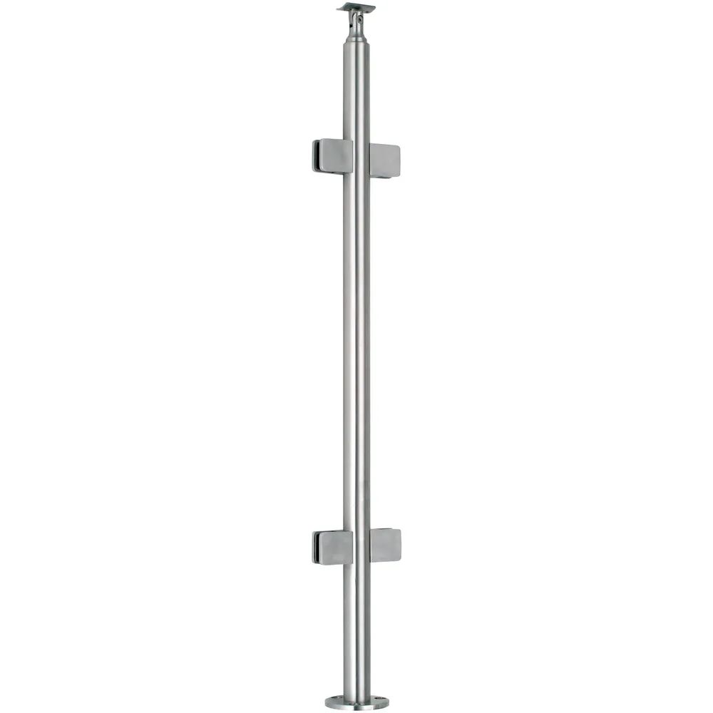 CROSO Fertigsteher mit 4 Klemmhalter für Bodenmontage, Edelstahl V2A