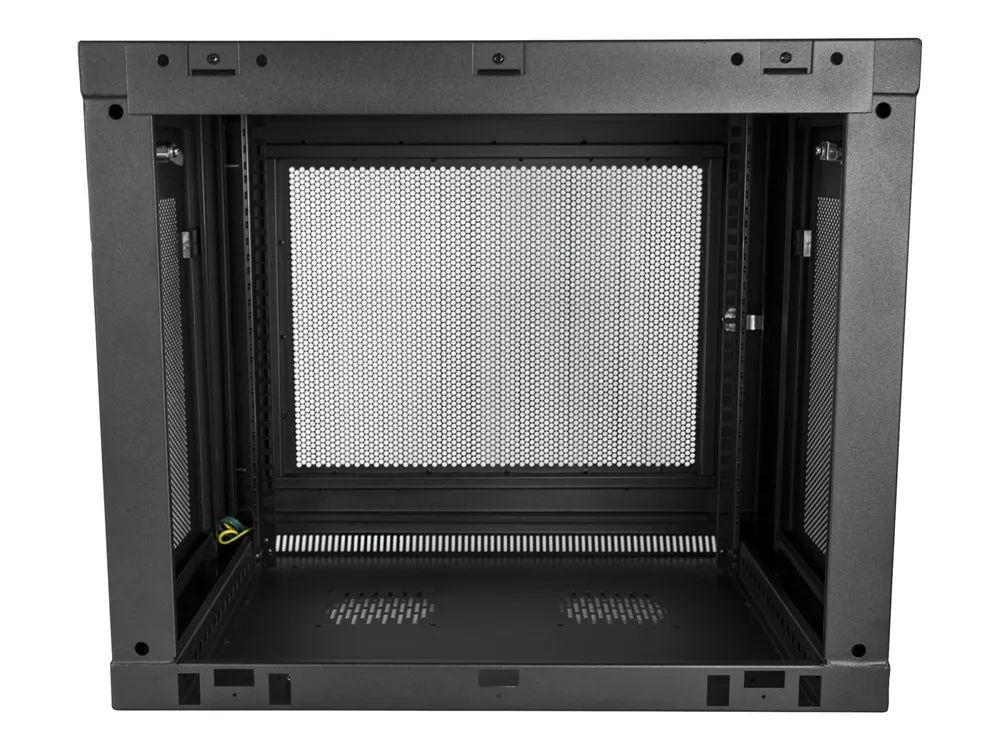 StarTech.com 9HE 19 Zoll Wand Netzwerkschrank - 2 Pfosten mit Einstellbare Tiefe(15-38cm) - abschließbares Serverschrank - Belüftetes IT/AV/Studio Geräte Rack mit Fachboden und Klettband (RK9WALM)