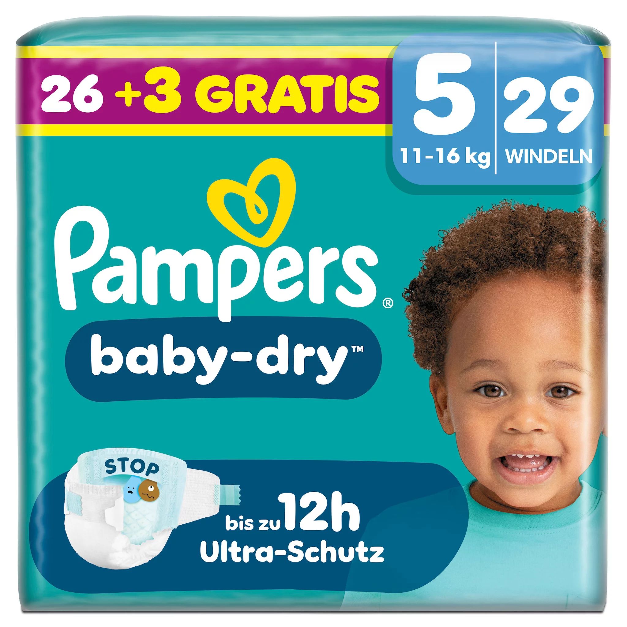 Pampers Baby Dry Gr.5 Junior 11-16kg Single Overfill, 29 Stk.