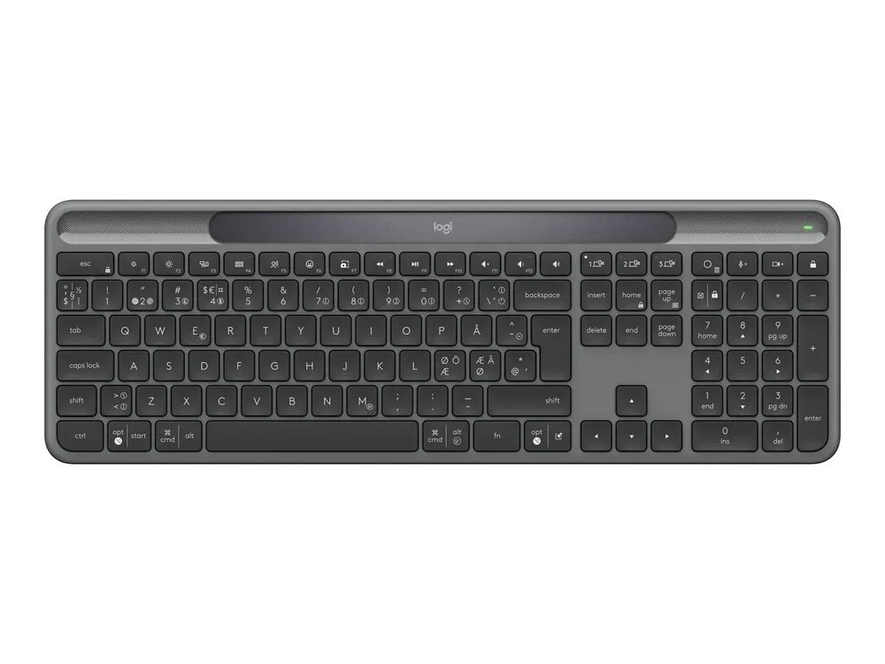 Logitech Slim Solar+ Keyboard Graphite - PAN - Nordic-613 - Tastatur - QWERTY
