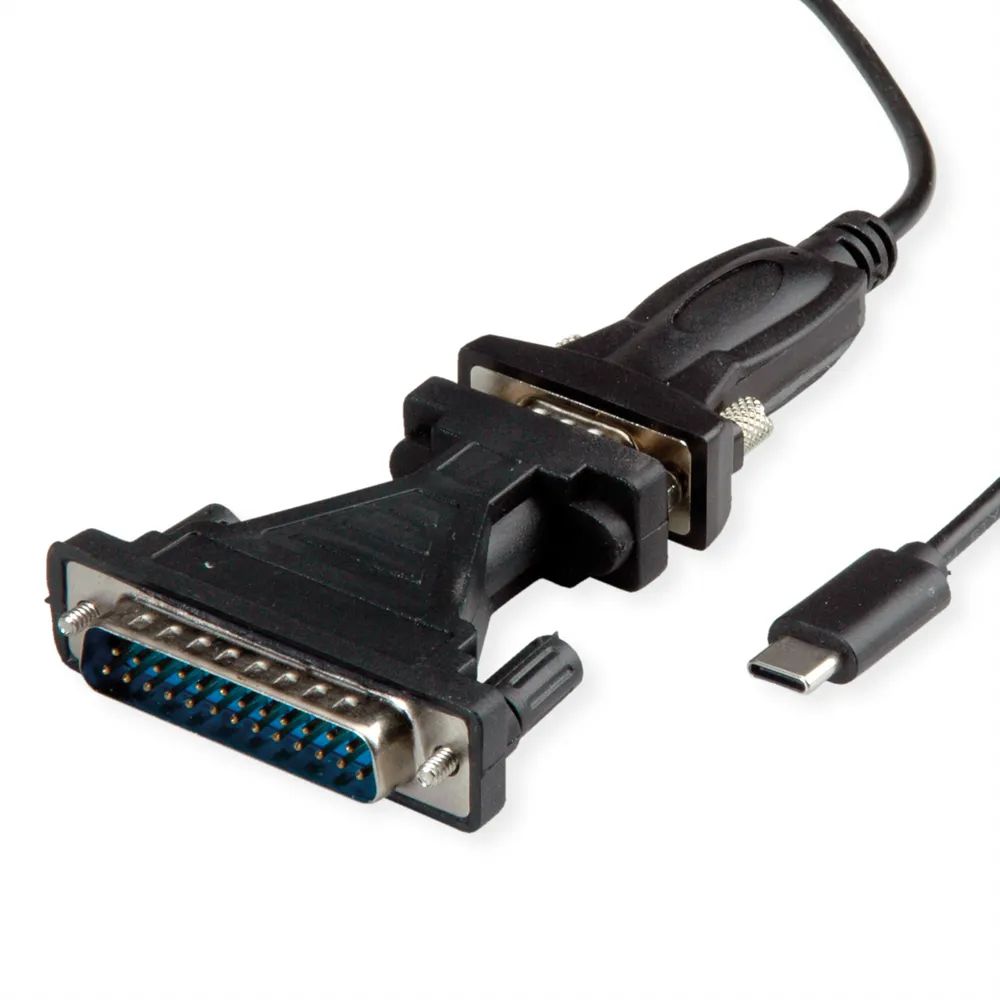 VALUE USB - Seriell Konverter-Kabel, Typ C - RS232, schwarz, 1,8 m