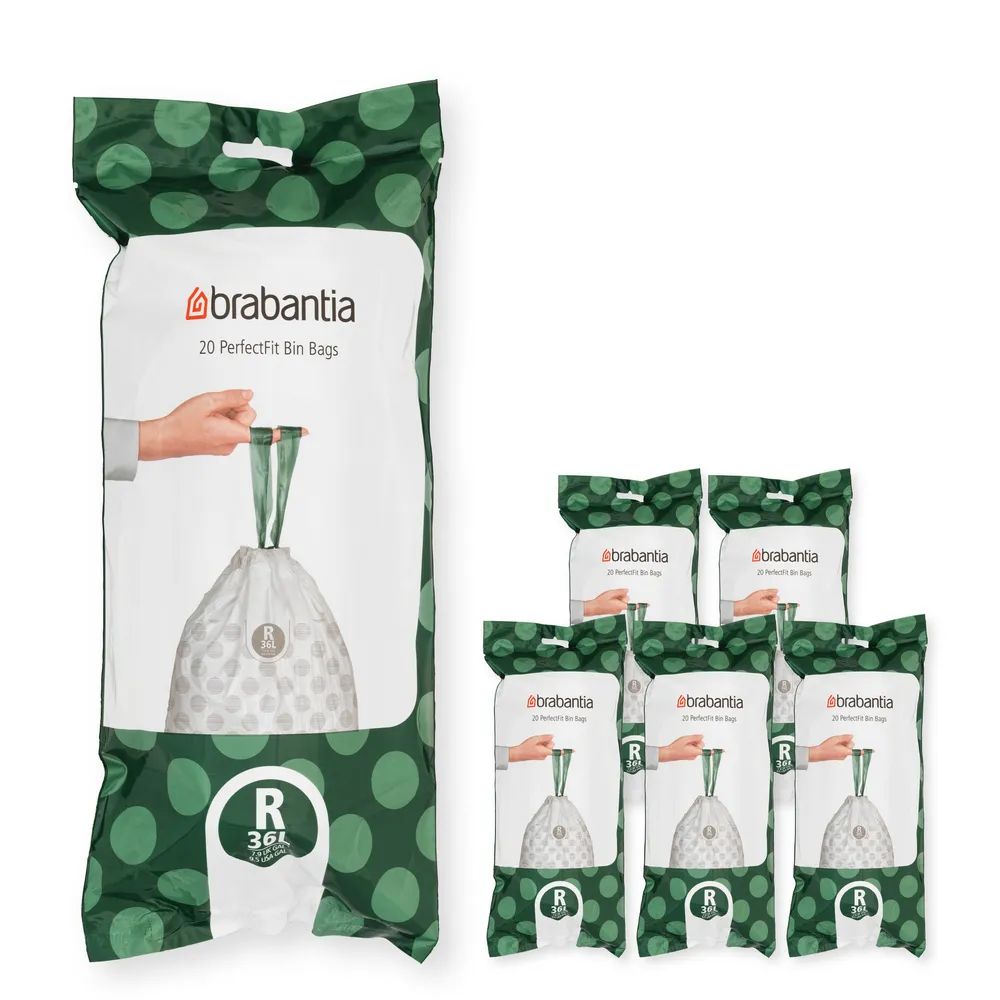 Brabantia PerfectFit Müllbeutel R, 36L, 20/Rolle - White