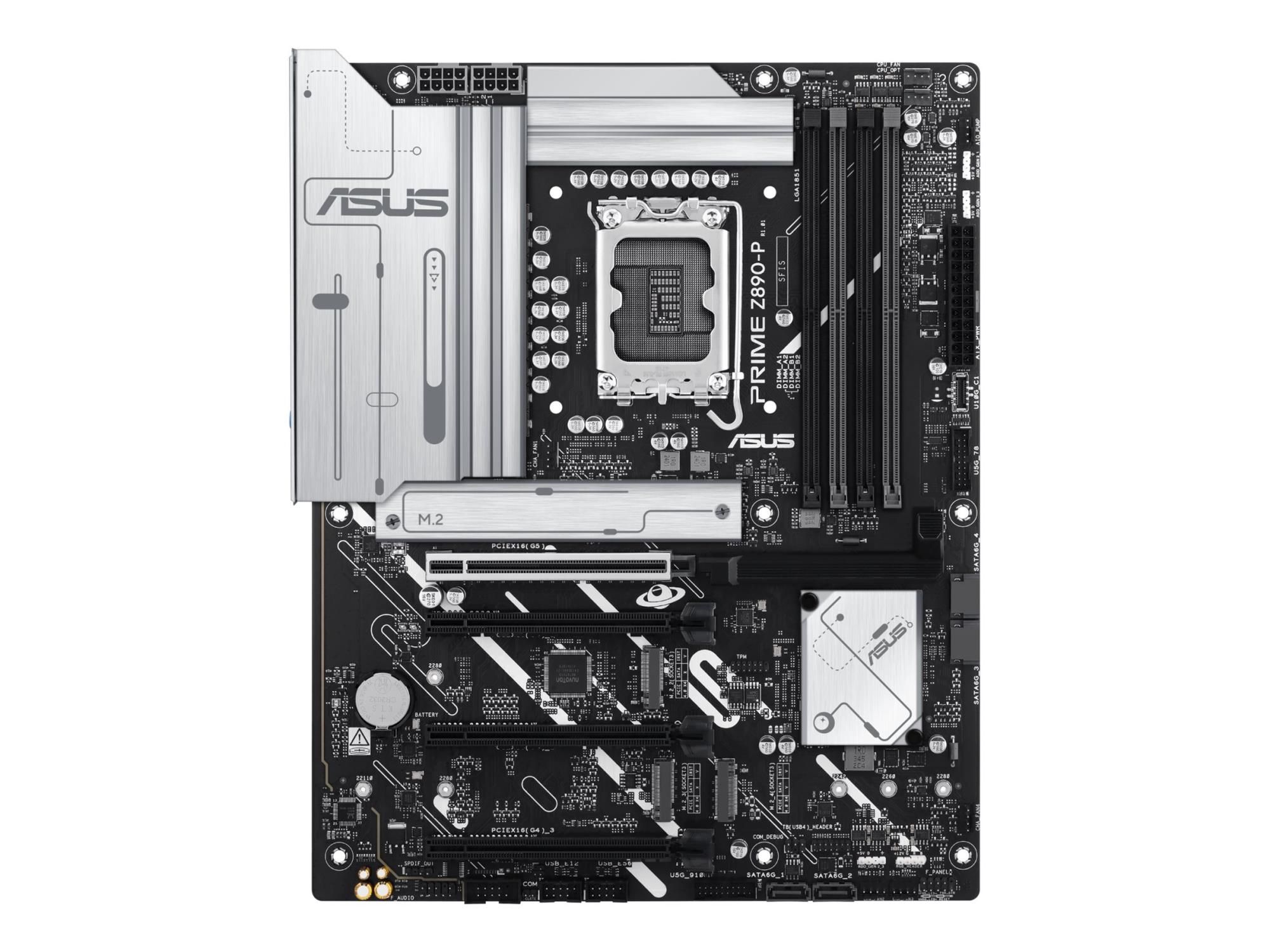 ASUS PRIME Z890-P - Motherboard - micro ATX - LGA1851-Sockel - Z890 Chipsatz - USB-C 3.2 Gen 2x2, USB 3.2 Gen 2, USB 3.2 Gen 1, USB-C 3.2 Gen 1 - 2.5 Gigabit LAN - Onboard-Grafik (CPU erforderlich)