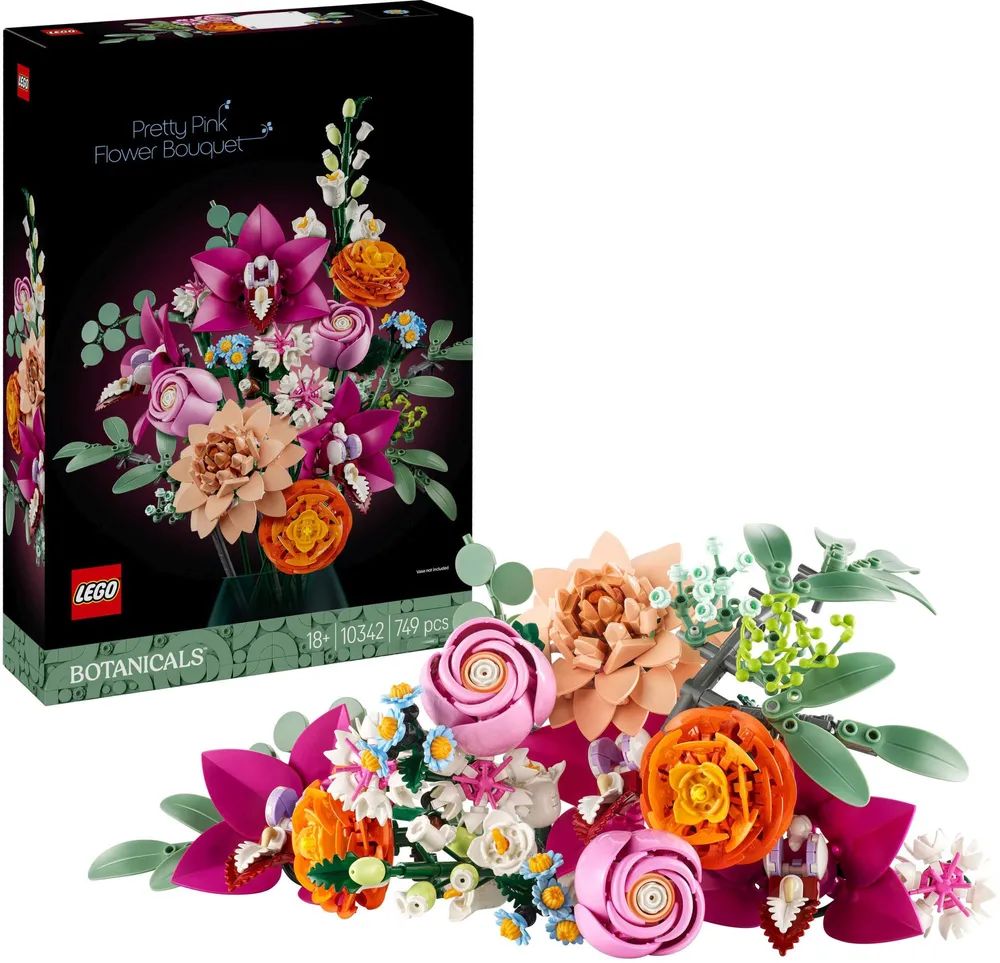 LEGO 10342 Botanicals Schöner Rosafarbener Blumenstrauß