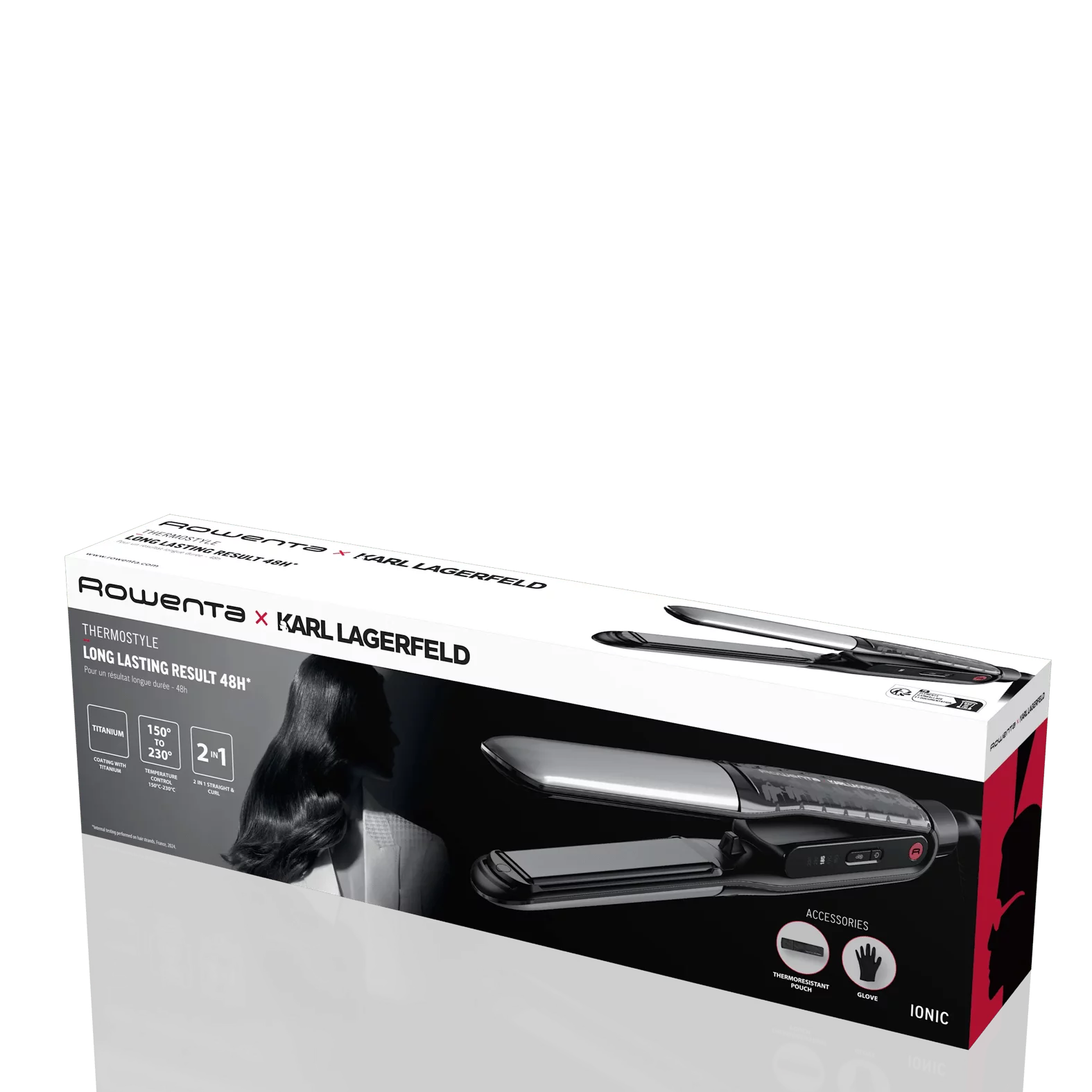 Rowenta X Karl Lagerfeld SF712L 2-in-1 Haarglätter und Lockenstab Thermostyle  - SILBER/SCHWARZ