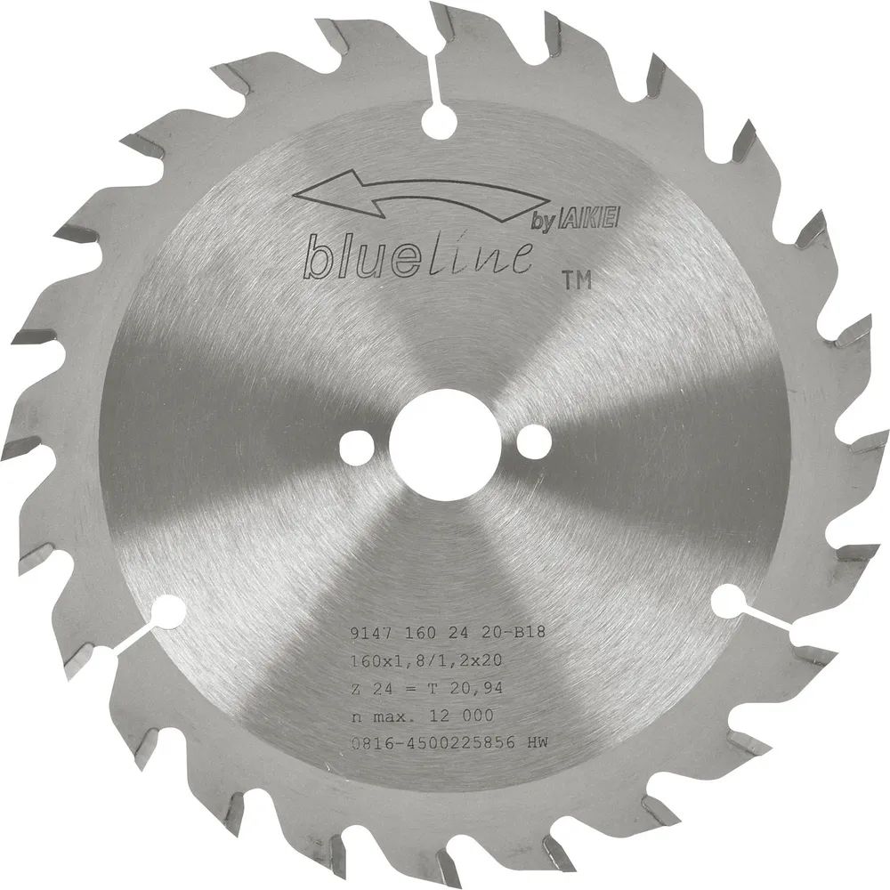 AKE Kreissägeblatt HW ø 160 x 1,2 x 20 mm Z24 Wechselzahn (WZ) positiv