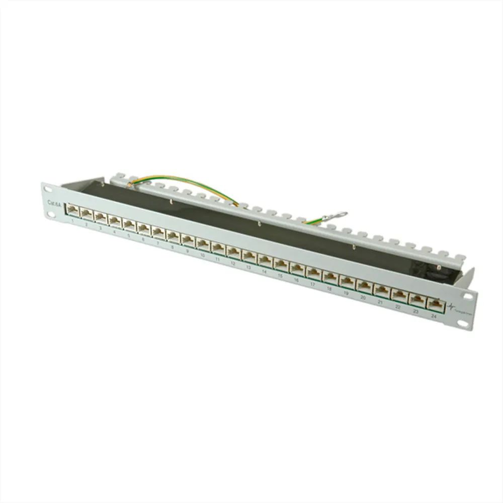Telegärtner Karl Gärtner Telegärtner MPP24-HS - Patch Panel - CAT 6a - STP - RJ-45 X 24 - Hellgrau, RAL 7035 - 1U - 48.3 cm (19")