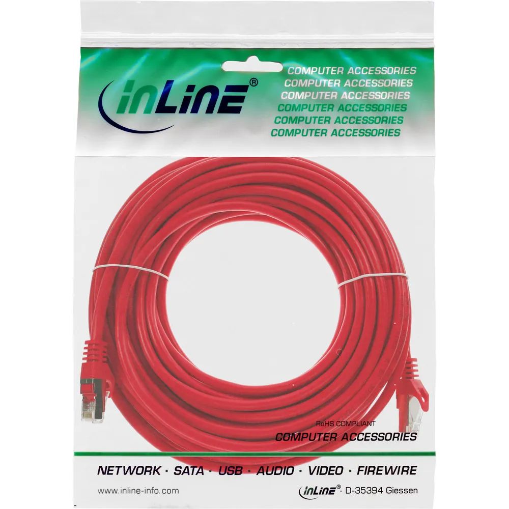 InLine Patchkabel - SF/UTP - Cat.5e - rot - 50m