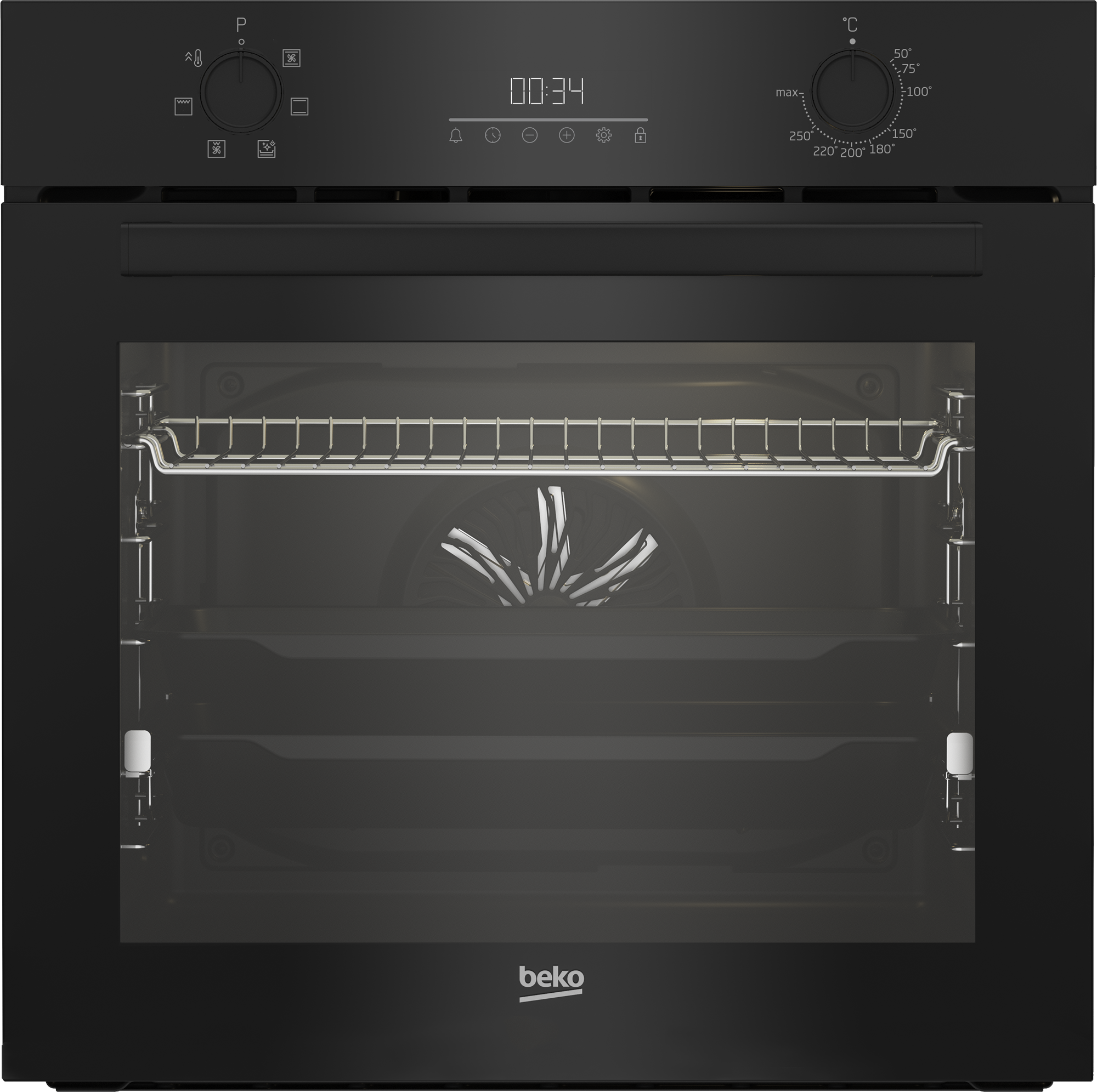 Beko BBIE123001BD Einbau-Backofen mit Teleskopauszug, Black
