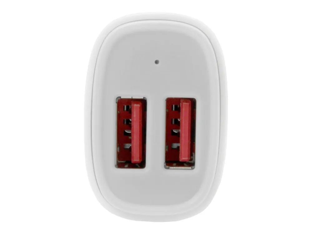 StarTech.com Dual Port USB KFZ Ladegerät - 24W/4.8 - Weiß - 2 Port USB Autoladegerät - Auto-Netzteil - 24 Watt - 4.8 A - 2 Ausgabeanschlussstellen (USB)