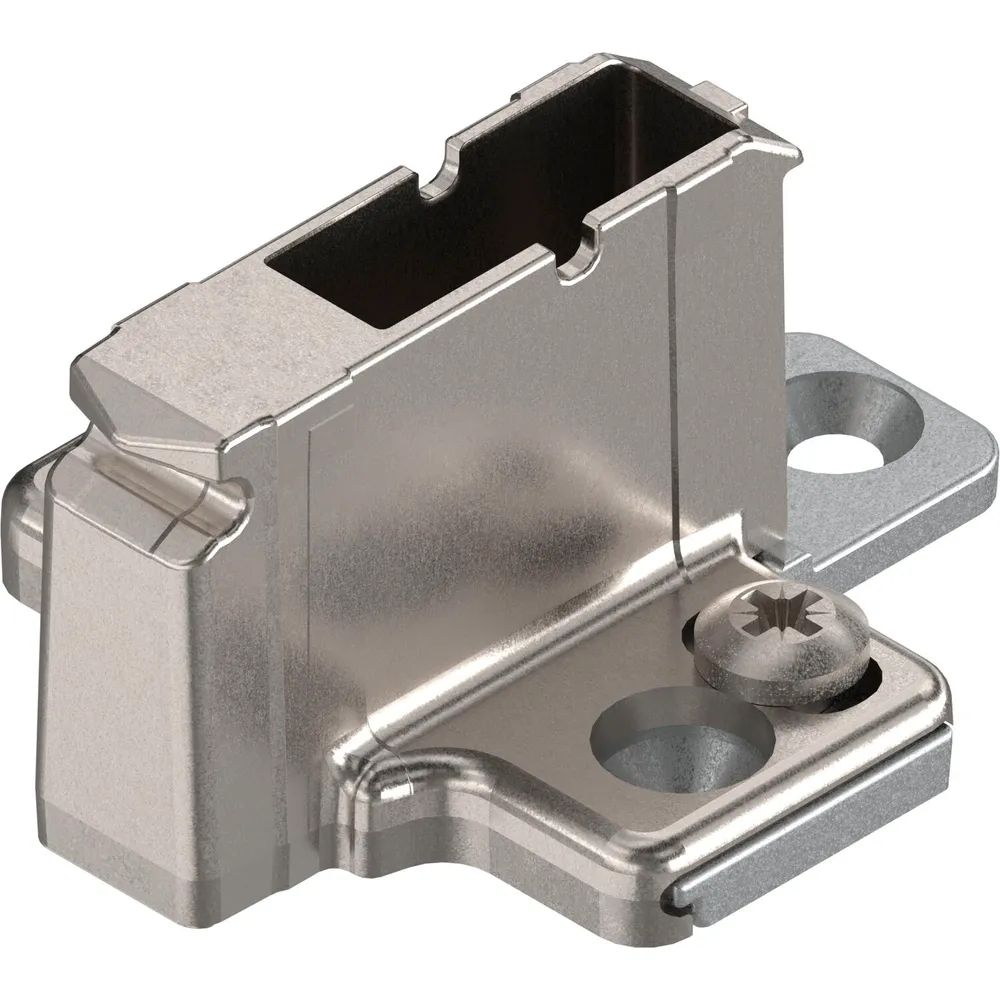 BLUM CLIP Kreuzmontageplatte, Zink, Systemschrauben Distanz 18 mm