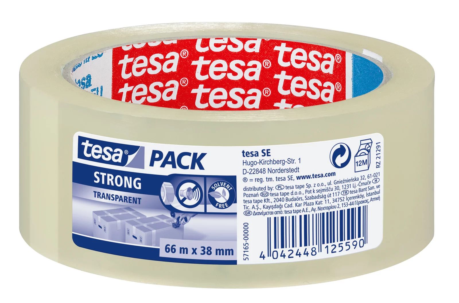 tesapack® Strong Transparent 66 m x 38 mm – extra stark & reißfest
