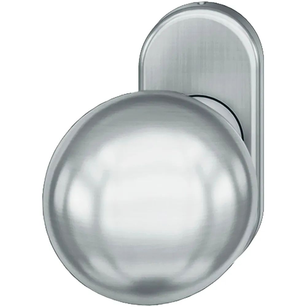 FSB Türknopf 07 0802 - auf Rosette, ø 50 mm gerade, drehbar, Edelstahl
