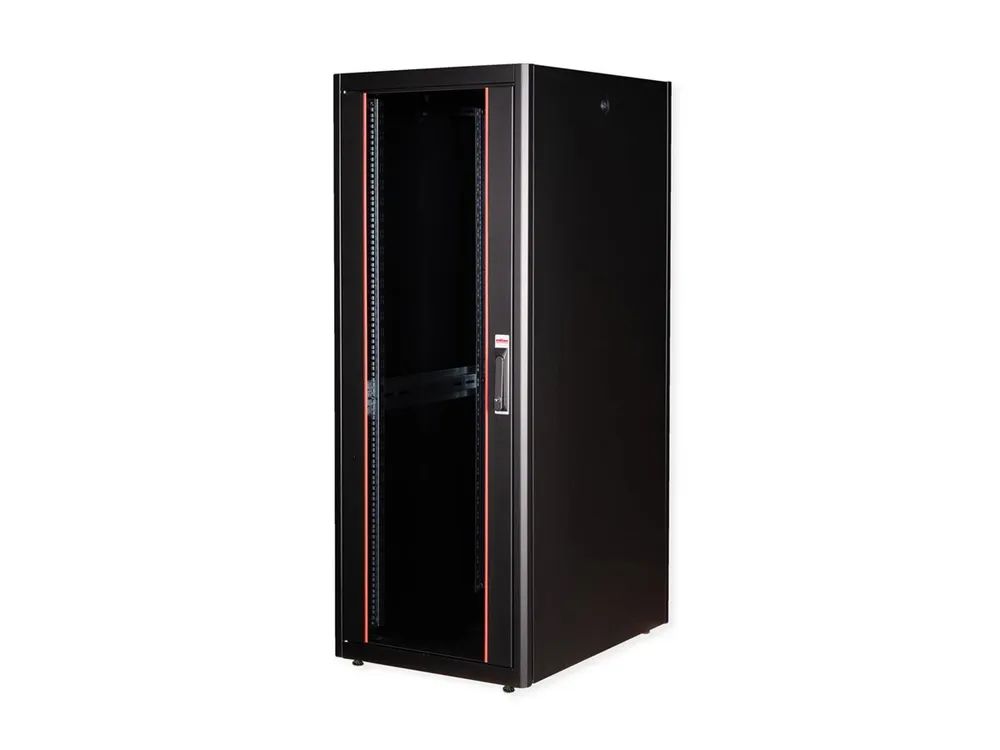 ROLINE Basic - Schrank Netzwerkschrank - Glas Tür, 600x800 BxT - RAL 9005, Jet Black - 32U - 48.3 cm (19")