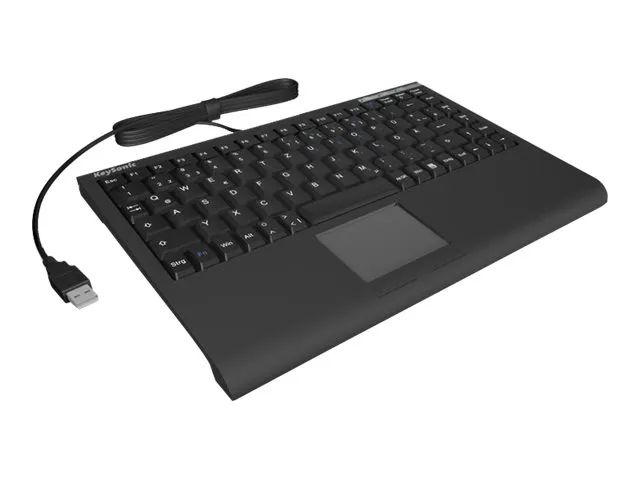 KeySonic ACK-540U+ (UK) Mini-Tastatur - SoftSkin - Smart-Touchpad - USB - schwarz - Mini - Kabelgebunden - USB - Membran Key Switch - QWERTY - Schwarz