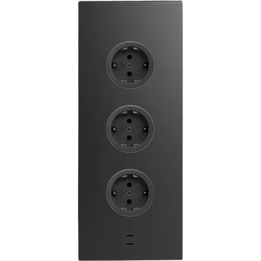 CARESSI Steckdosenelement 3ST29 3 Schukosteckdosen 2 USB-C Charger schwarz
