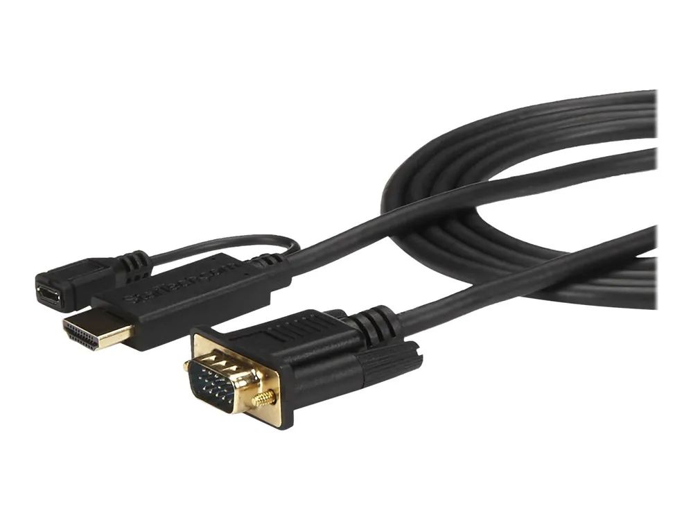 StarTech.com 90cm aktives HDMI auf VGA Konverter Kabel - HDMI zu VGA Adapter 0,9m - Schwarz - 1920x1200 / 1080p - Adapterkabel - HDMI, Mikro-USB Typ B (nur Strom)