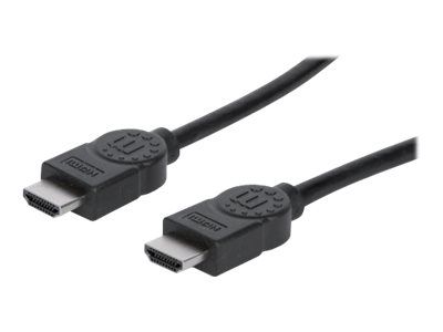 Manhattan HDMI Cable, 4K@30Hz (High Speed), 15m, Male to Male, Black, Ultra HD 4k x 2k, Fully Shielded, Gold Plated Contacts, Lifetime Warranty, Polybag