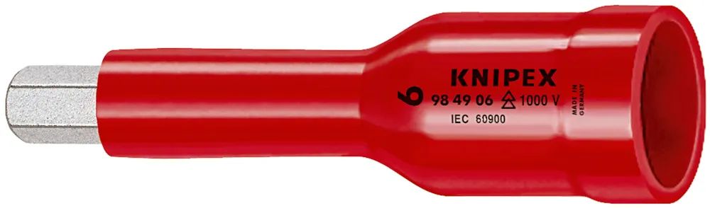 KNIPEX Steckschlüsseleinsatz für Innensechskantschrauben mit Innenvierkant 1/2" 75 mm