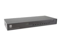 LevelOne 8-Port PS/2-USB VGA KVM Switch - 2048 x 1536 Pixel - Rack-Einbau - 1U - Schwarz