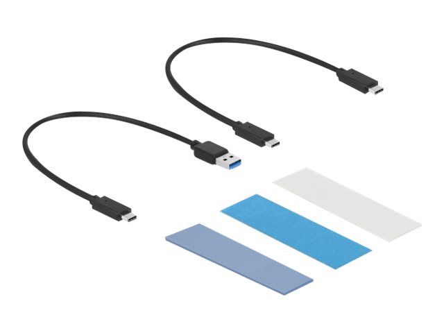 Delock External USB Type-C Combo Enclosure for M.2 NVMe PCIe or SATA SSD - Speichergehäuse - M.2 - M.2 NVMe Card / SATA 10Gb/s - USB 3.2 (Gen 2)