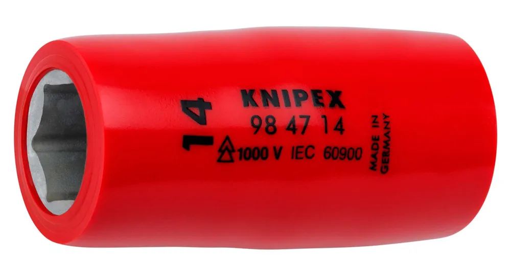 KNIPEX Steckschlüsseleinsatz für Sechskantschrauben mit Innenvierkant 1/2" 55 mm