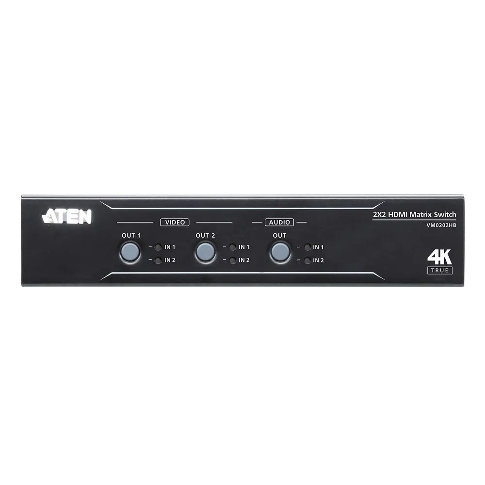 ATEN VM0202HB 2 x 2 True 4K HDMI Audio/Video Matrix Switch - KVM-Umschalter - RS-232