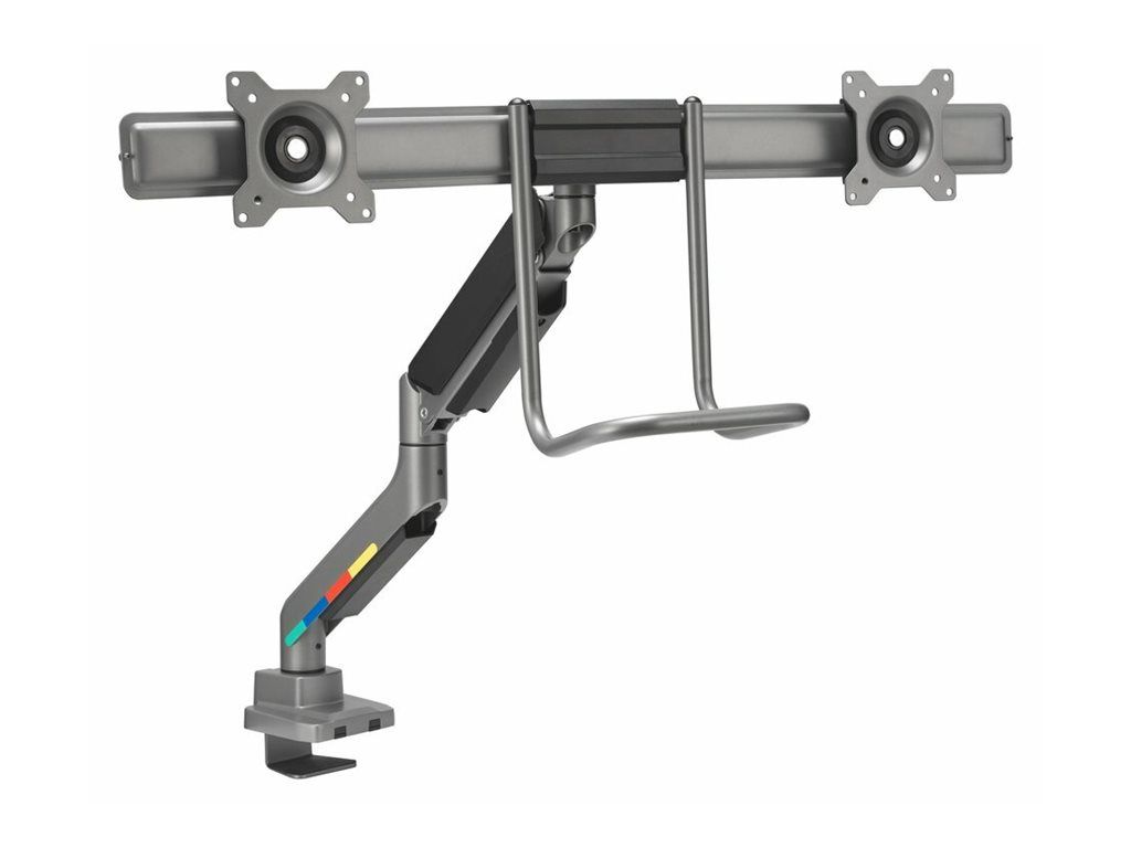 Kensington SmartFit - Befestigungskit (Querstange, Griff, horizontale Schiene) - einstellbarer Arm - für 2 Monitore - Gasdruckfeder - Aluminium, Kunststoff, Stahl - Space-grau - Bildschirmgröße: 81.3 cm (32")