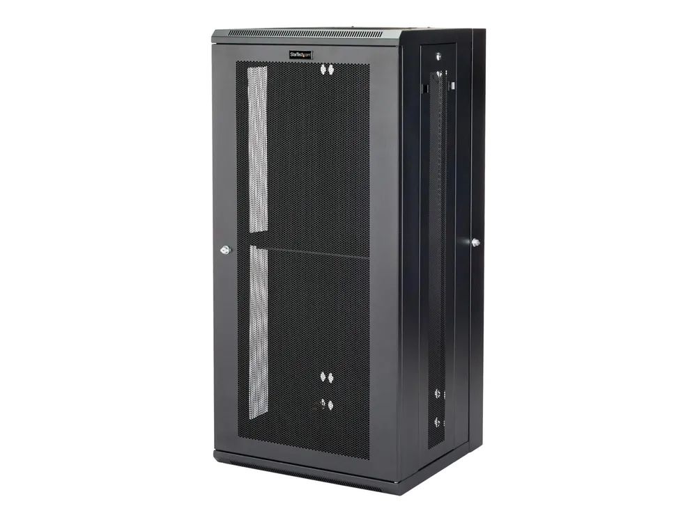 StarTech.com 26HE 19 Zoll Wand Netzwerkschrank - 40,5cm tiefes, mit Scharnieren versehenes, abschließbares IT/Netzwerk rack - inkl. Fachboden und perforierten Seitenwänden - vormontiert (RK2620WALHM)