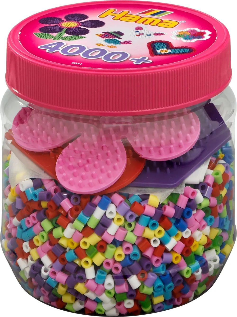 Malte Haaning Plastic A/S HAMA Dose pink+farbige Platten 4000Stück