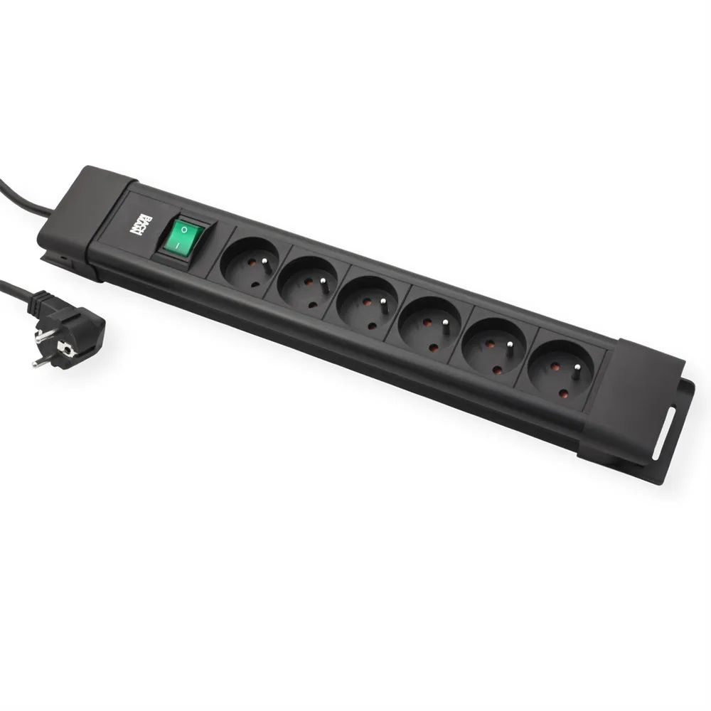 BACHMANN CONNECTUS 6xUTE, 1xSchalter 2,0m CEE7/7 Schwarz