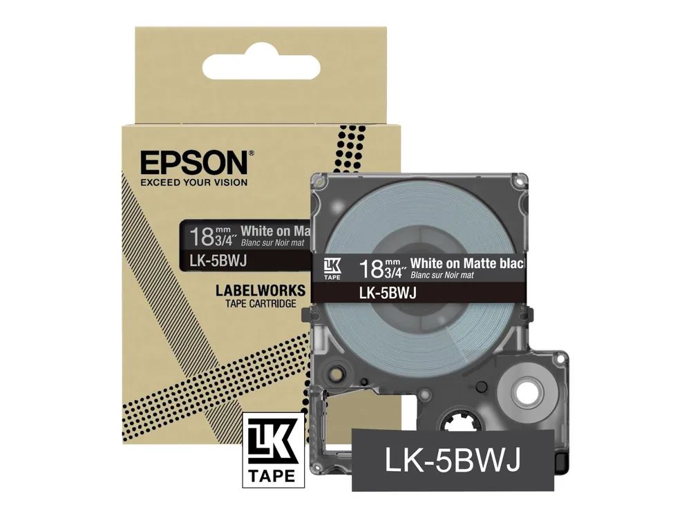 Epson Matte Black/White 18mm LK-5BWJ